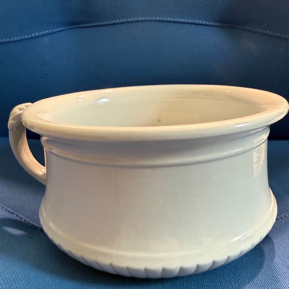 Antique Charles Meakin Royal Ironstone China Chamber Pot White England Planter